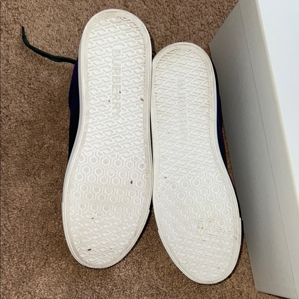 EUC Burberry Women’s 8.5 Stylish Green and Purple Sneakers Check - Picture 7 of 10
